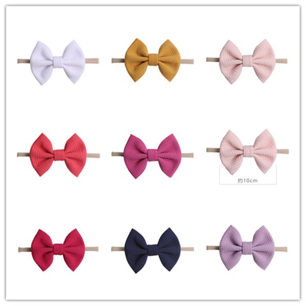 

2020 прекрасные детские луки ободки bowknot волос обертывания бабочка узел многоцветный hairbows обручи новорожденные малыши девушки headres, Slivery;white