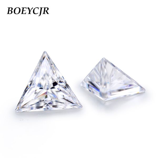 

boeycjr custom d color triangle cut brilliant cut moissanite loose stone excellent jewelry making engagement ring, Black