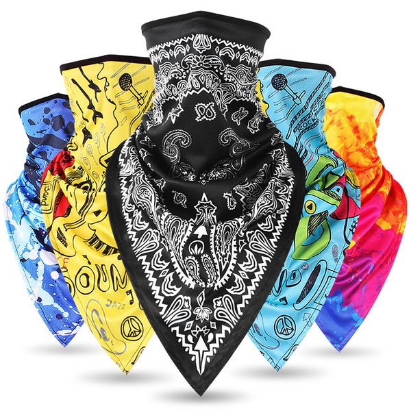 

cool ice silk triangle long breathable outdoor riding mask fishing windproof scarf sunscreen mask collar