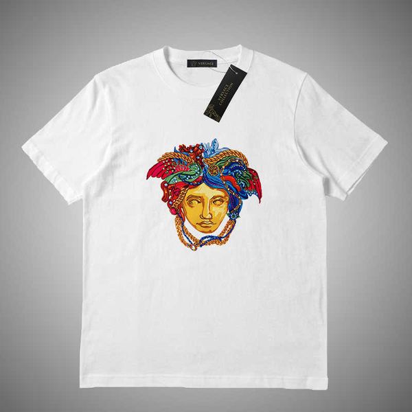 

versace designe марка футболки мужские летние основные твердые футболки мужская мода повседневная мужской топ качество 100% хлопок роскошные, White;black