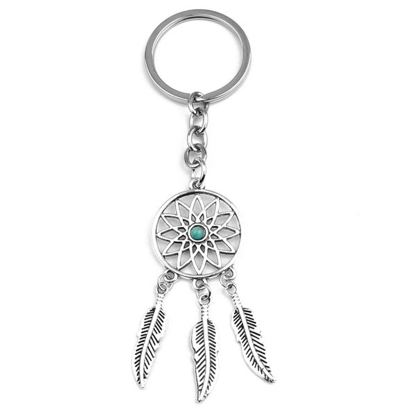 

charming key ring chain dream catcher pendant keychain (pack of 2, Silver