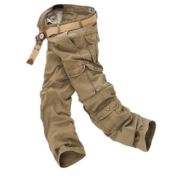 

long fashion pants mens spring autumn trousers casual size pants mens male pockets cargo plus loose designer umxvo, Black