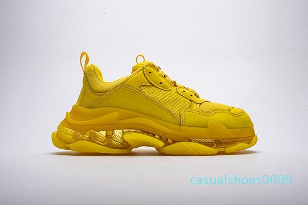 

with box 2019 mens and womens casual shoes triple s clear sole white red yellow brand designer trainers 35-45 c09, Black