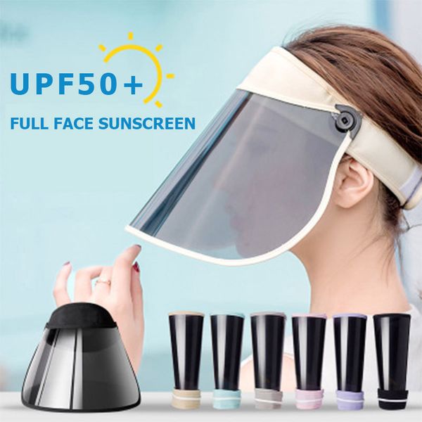 

hat лето женщин защита вс hat upf 50+ открытого cap регулируемые 360 градусов поворотная face maks cap anti-uv, Black;white