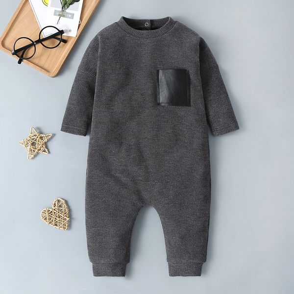 

ins popular childrens clothing men and women baby spring and autumn cotton knitted jumpsuit baby casual romper crawling outfits, Blue