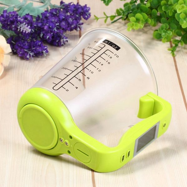 

measuring cup kitchen scales digital beaker libra electronic tool scale with lcd display temperature green & transparent other kitchen tools