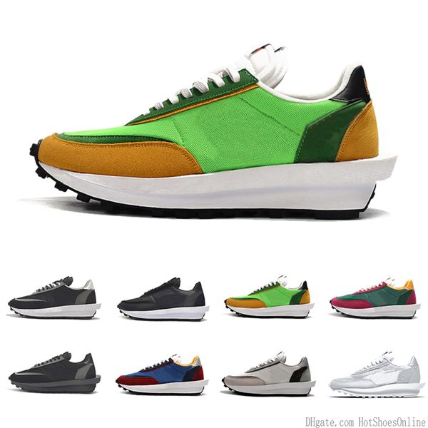 

2019 sacai ldv x waffle daybreak trainers mens running shoes green gusto pine green wolf grey for women men outdoor sports sneakers 36-45