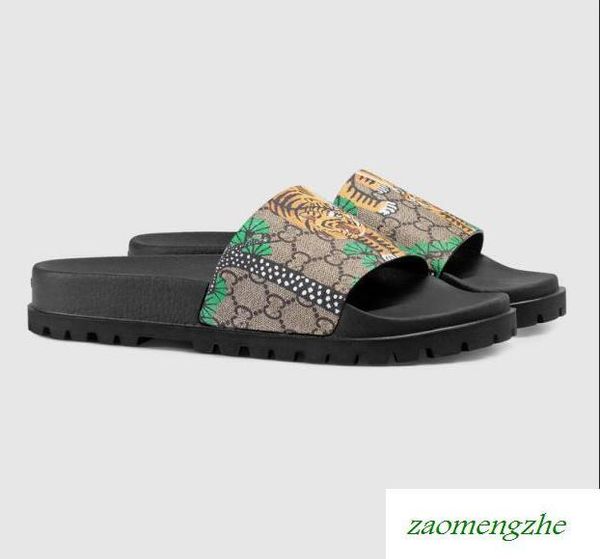 

men's thick bottom leisure slippers 429469 trump bee embroidered women's sports shoes couple slipperswith box, Black