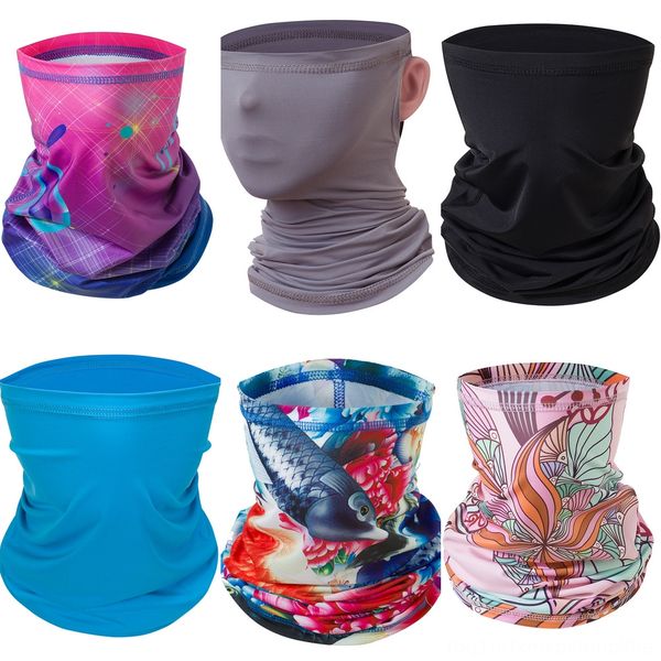 

sto9t outdoor sport neck shield bicycle scarf fishing bandanas skull face mask headband bandana headwear ring scarf bicycle balaclava, Black