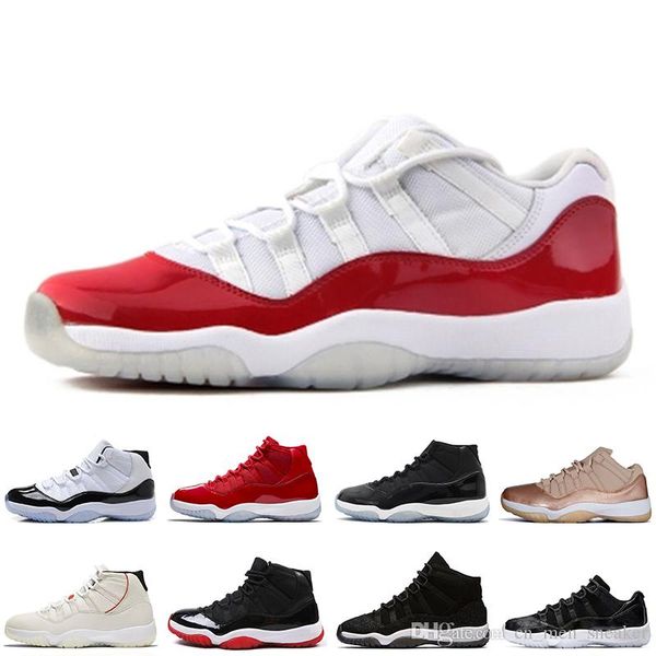 

new 11 11s low rose gold space jams 45 mens basketball shoes midnight navy concord 45 23 heiress black stingra men sport sneakers trainers, White;red
