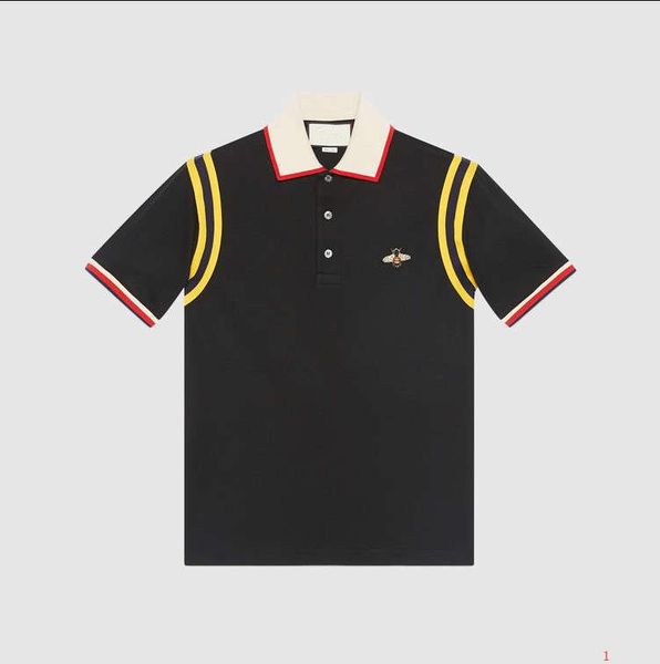 

2020 polo shirts fashion designer men t-shirt embroidery bee short sleeve polo brand basic streetwear casual tees m-3xl xy1870703, White;black