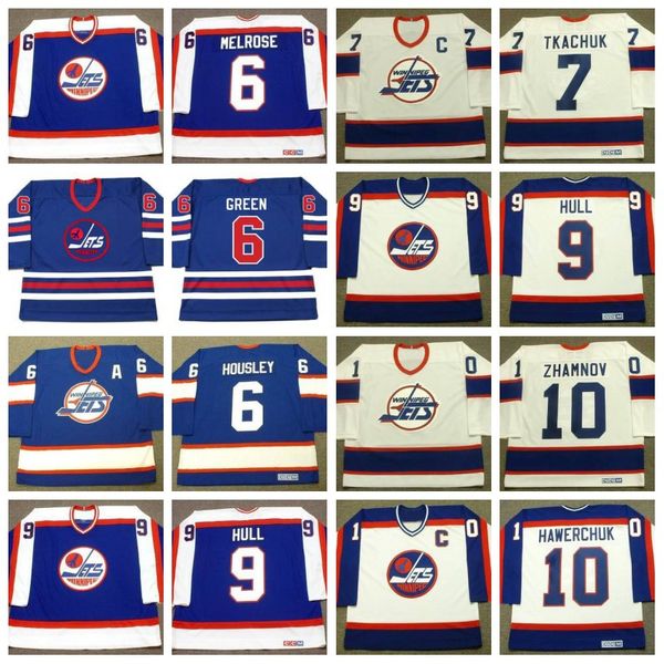 

Winnipeg Jets 9 BOBBY HULL 1974 8 TEEMU SELANNE 10 DALE HAWERCHUK 6 PHIL HOUSLEY 7 KEITH TKACHUK 9 EVANDER KANE Hockey Jersey