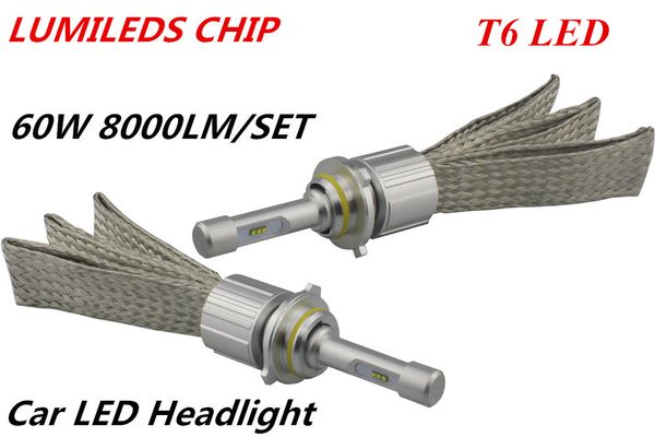 

led headlight 60w 8000lm lumileds luxeon zes chip h1 h3 h4 h7 h8 h9 h11 9005 9006 9004 9007 h13 car led headlight fog lamp bulb