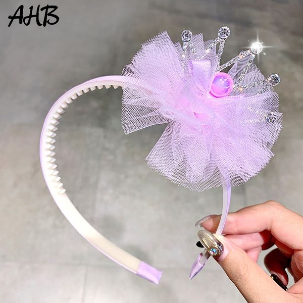 

children hair bows candy color hairband little princess cute flower crown headband for girl birthday hair accessories, Slivery;white
