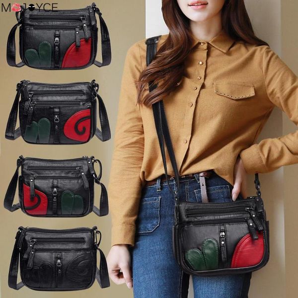 

casual women shoulder handbag pu leather soft multi-pocket crossbody bags