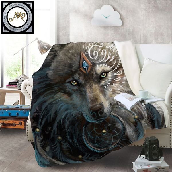 

wolf warrior by sunimaart flannel blanket dreamcatcher coral fleece bed blanket warm sheet 150x200cm bedspreads cobertor