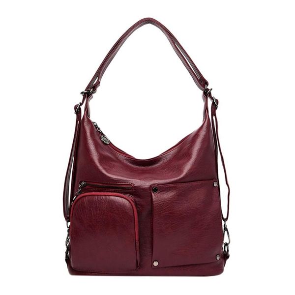 

women casual double zipper leather shoulder bags women's bag wild multi-layer casual messenger bag bolsa feminina 2019 #zer