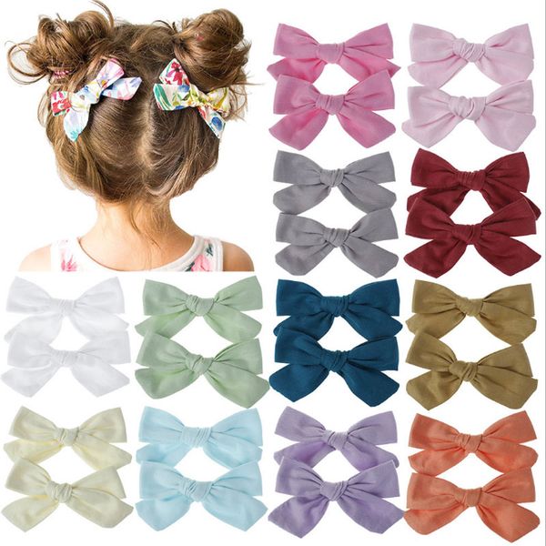

2pcs/set new baby girls bows hair clips cute elegant bb hairpins kids headwear hair accessories, Slivery;white