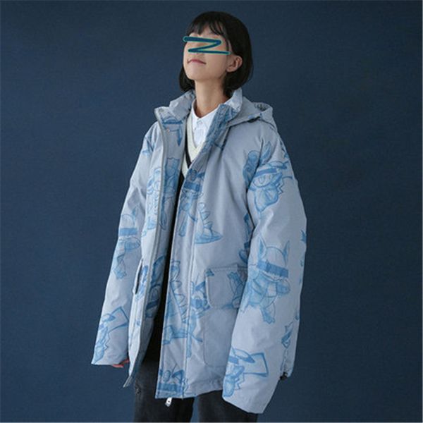 

2019 casual cotton clothing female korean loose winter jackets thick warm cotton jacket coat tool harajuku hooded coats n1134, Black