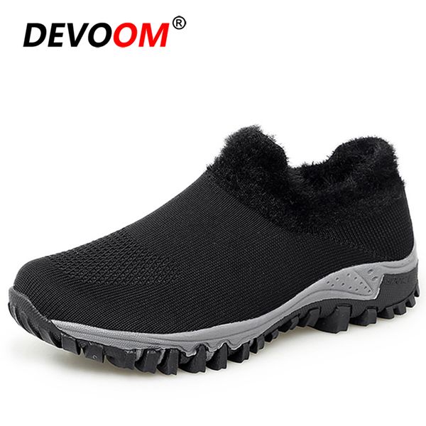 

winter walking shoes women outdoor breathable mesh warm female shoes sneakers women comfortable soft rubber sole sport 42, Black