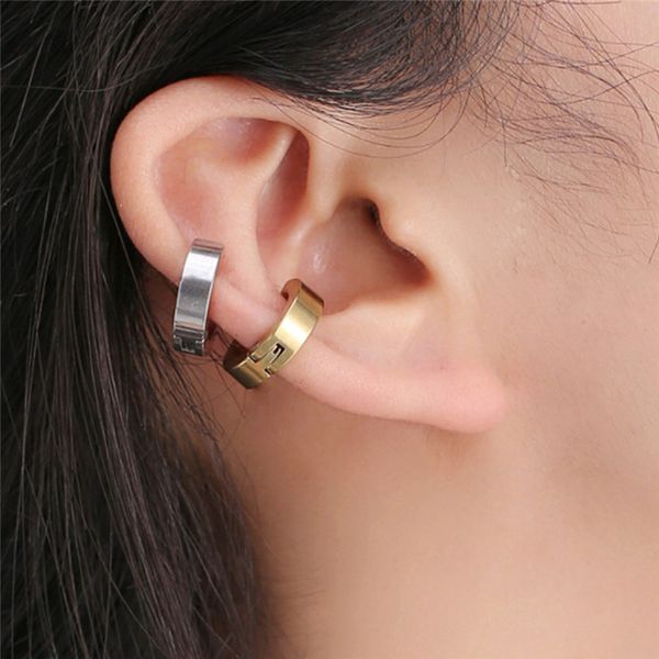 

stainless steel ear cuff smooth delicate punk clip earrings fow women & men fashion 8 color earrings without piercing sell, Silver