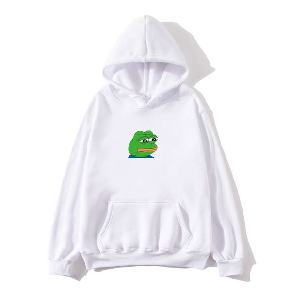 

sad tearing frog print hoodies men/women hooded sweatshirts harajuku hip hop hoodies sweatshirt male japanese streetwear hoodie, Black