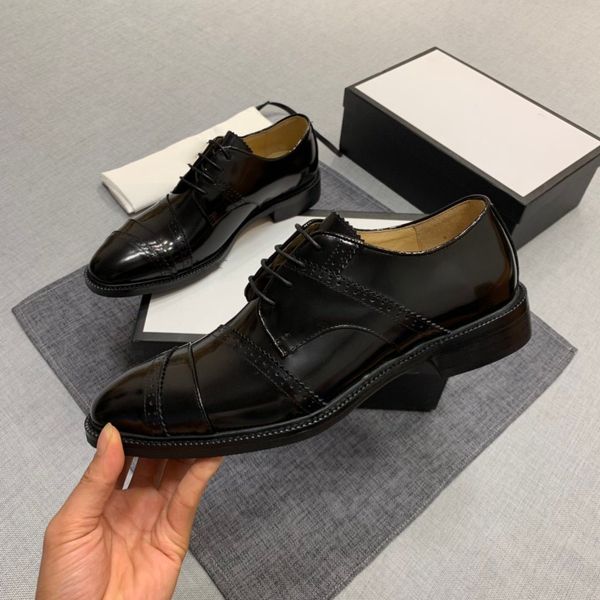 

new luxury designer fashion casual shoes for 2020 mens leather business shoes are comfortable and breathable, Black