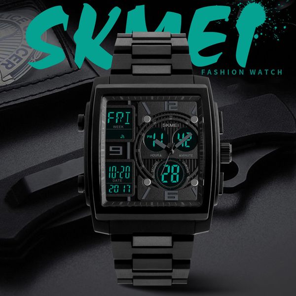 

men's tactical led waterproof analog quartz sport watch electronic watch digital gifts men's wrist luminous, Slivery;brown