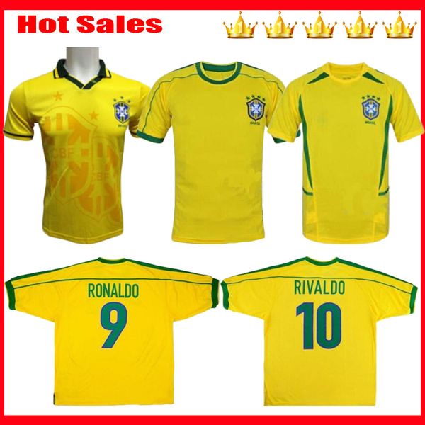 

1994 1998 2002 brazil home soccer jerseys brasil retro classic shirts carlos romario ronaldo ronaldinho jersey camisa de futebol jersey, Black;yellow