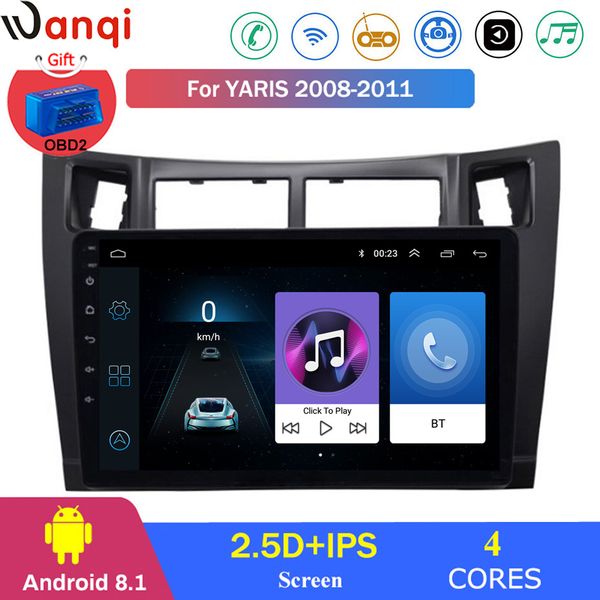 

for yaris 2008-2011 car radio multimedia video player navigation gps android 8.1 accessorie swc bt wifi sedan no dvd car dvd
