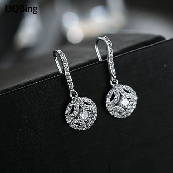 

fashion 925 sterling silver round with full zircon crystal drop earrings tassel earrings jewelry wholesale ing