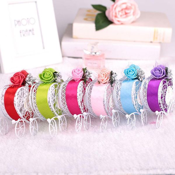 

candy box gift box carriage designed hollow packing holder wedding storage party favour birthday ribbon sugar