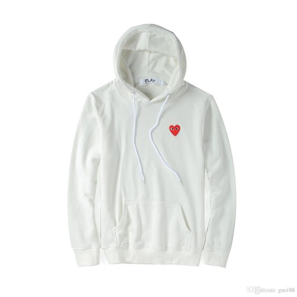 

mens designer hoodie shirt off red heart commes des cotton garcons casual hoodies windbreaker jackets hip hop winter coats, Black