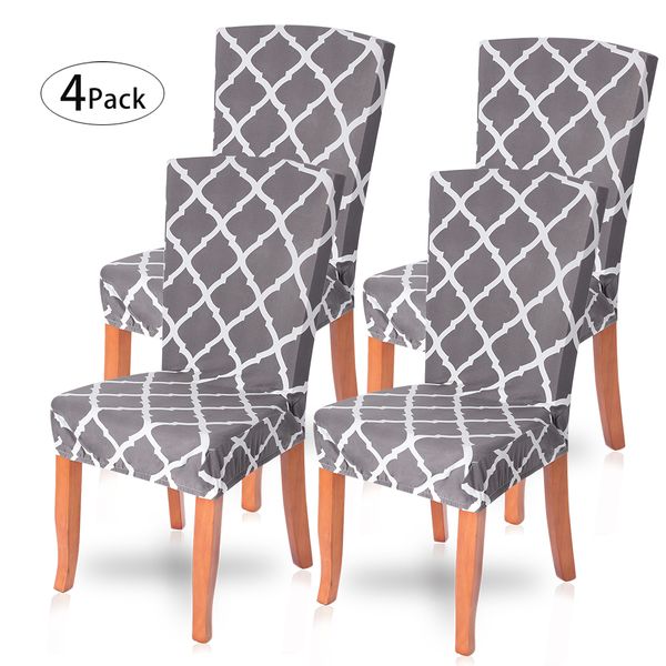 

4pcs geometric print stretch chair covers universal size chair seat covers protector seat slipcovers for l wedding new