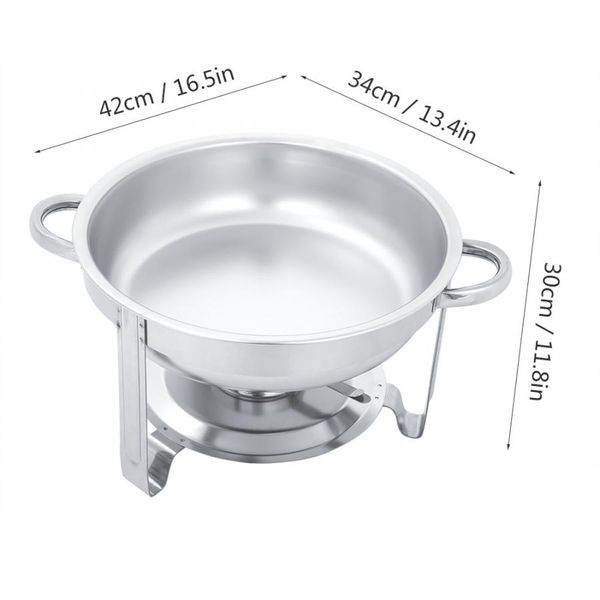 

2pcs 3.5l stainless steel round chafing dish buffet catering warmer set