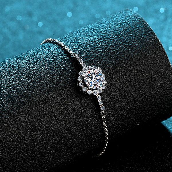 

moissanite d color bracelet for women diamond heart and arrow excellent cut fashion silver chain bracelets1, Black