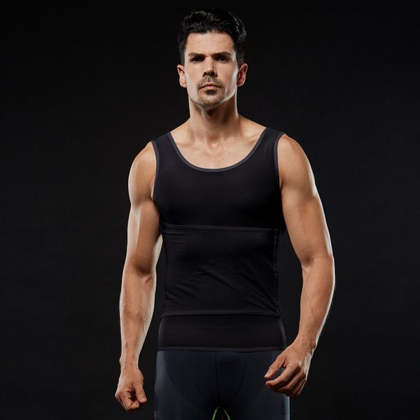 

mens slimming body shaper vest shirt abs abdomen slim, Blue;gray
