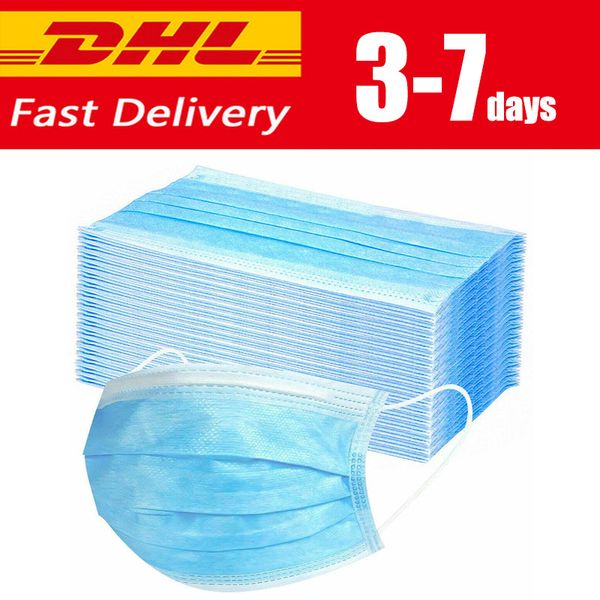 

50 pcs disposable face masks thick 3-layerwholesale disposable face mask dust mouth mask antivirus masks respirator mask anti dust face mas