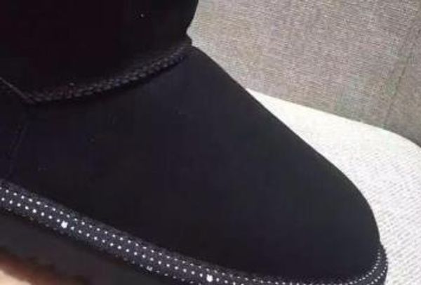 

ds bow-tie snow boots fur integrated keep warm boots eu size 25-41, Black