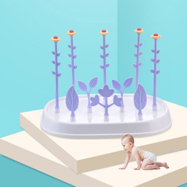 

baby bottle drying rack flower tree dryer bottles with lids detachable baby feeding bottle holder pacifier shelf