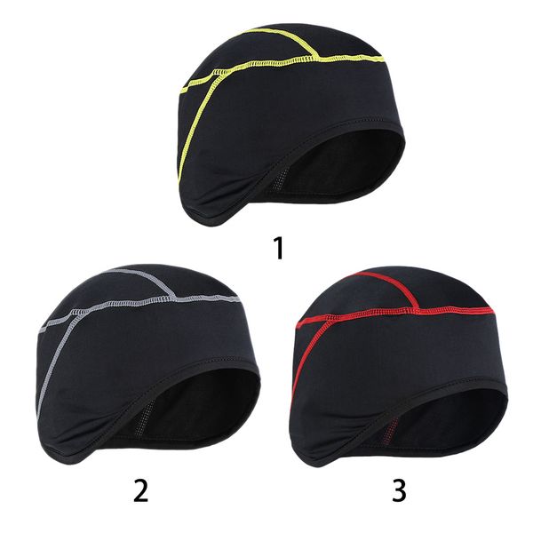 

windproof sport fashion winter warm running size sweat absorbent elastic polyester cycling cap, Black