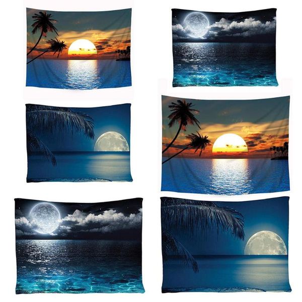

scenery hanging tapestry beach picnic yoga mat travel carpet home art decor blanket