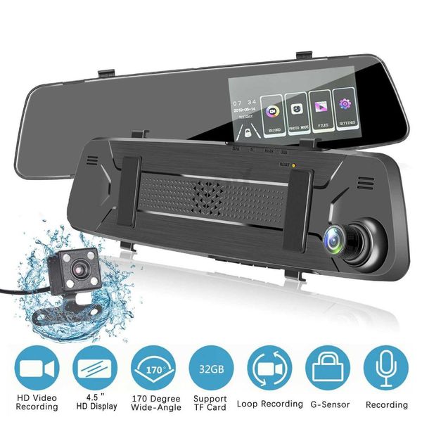 

4.5" vehicle dash cam hd 1080p ips touch screen car dashboard dvr camera video recorder dashcam g-sensor loop recording car dvrs