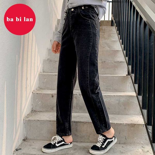 

women's jeans 2021high waist for women fashion blue black casual harem