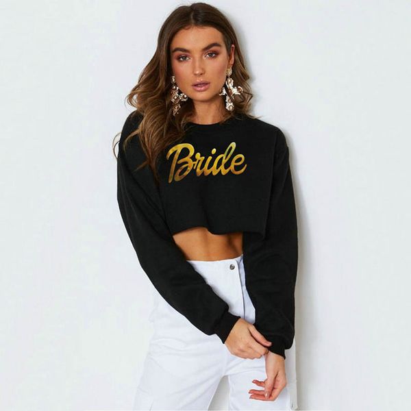 

women long sleeve pullovers hoodies autumn ladies sweatshirt short hoodie crop female girl o neck lip pattern casaul, Black