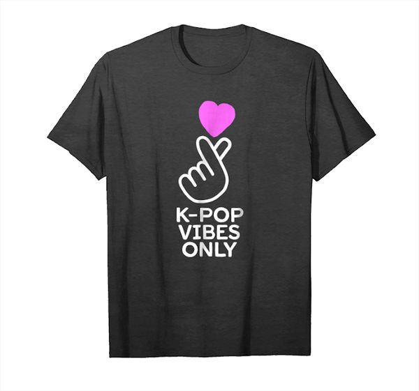 

order now k vibes only cute kawaii merch shirt heart hand t-shirt, White;black