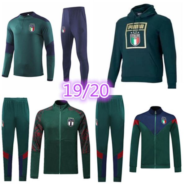 

2019 italy belotti jacket training suit soccer 19 20 verratti bonucci zaninlo jorginho football survetement sportswear set tracksuit, Black