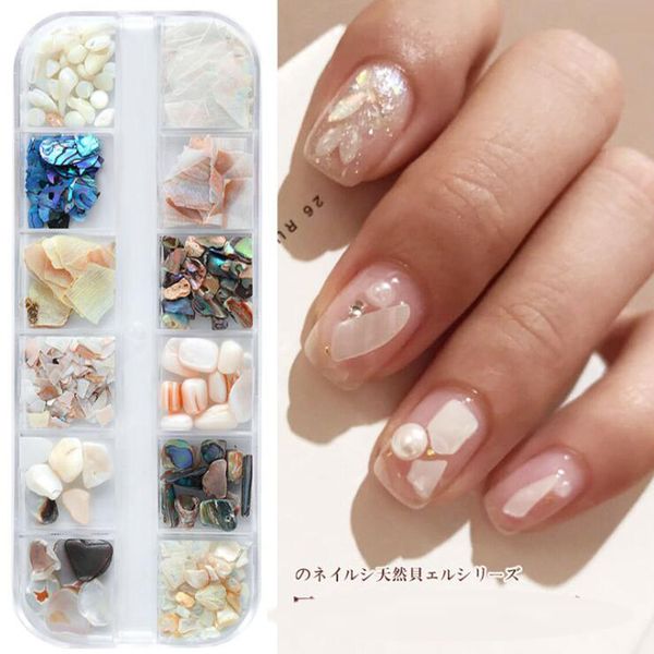 

nail art decorations net red shells supplies natural highlight jewelry for manicure nails design, Silver;gold