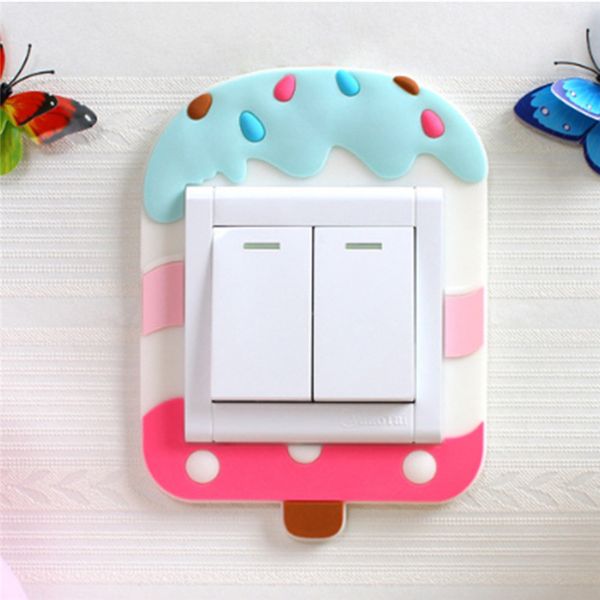 

cartoon multiple switch lamp holder cover luminous switch sticker night light dust protective cover kids bedroom art decal