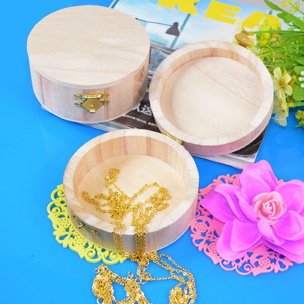 

round wooden storage box handmade wood jewelry boxes creative boutique gift party favor box